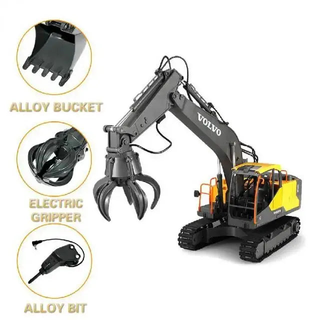 Double E E568 RC Excavator One Sixteenth Scale 17 Channel Crawler Truck Alloy Digger Remote Controlled Vehicle Gift