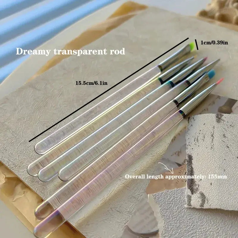 Aurora Nail Design Art Pen Transparent Brush For Precise UV Gel Extension And Intricate Nail Art Tool