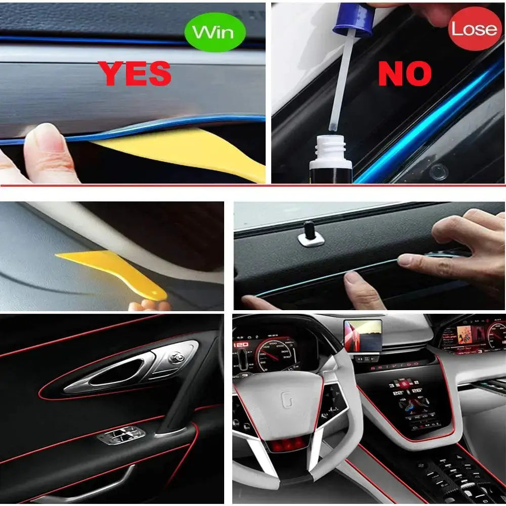 5M Car Interior Neon EL Wire LED Strip Light USB Powered Ambient Decorative Lamp For Auto DIY Party Atmosphere