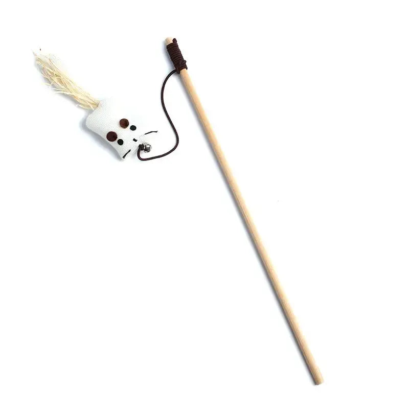 Teaser Feather Cat Wand Toy With Wood Rod Interactive Kitten Toy Colorful Feathers For Exercise And Bonding