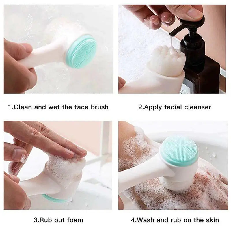 Lumina 3D Double Silicone Facial Cleansing Brush For Gentle Exfoliation Deep Pore Cleansing And Radiant Skin