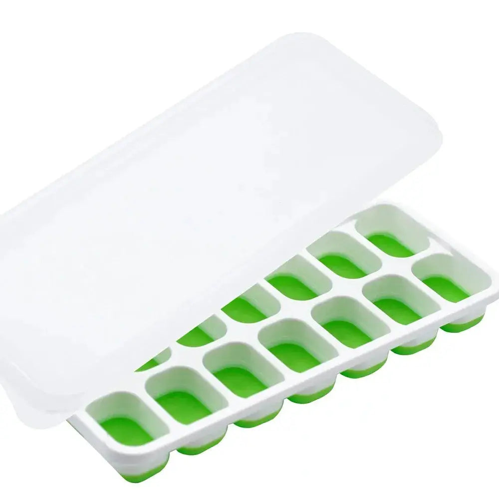 Silicone Ice Cube Tray With Lid 14 Cube Square Easy Release Molds For Cocktails Bar Kitchen