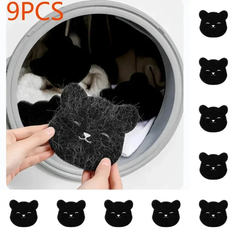 Bear Shape Pet Hair Remover Laundry Ball 9 Pack Reusable Lint Catcher For Washing Machine Clothes Sofa Cat Dog Hair