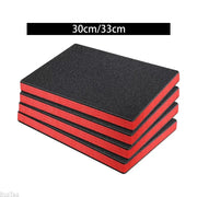 4 pcs toolbox foam inserts, black foam with red edges, 30/33 cm, for tool boxes and camera cases