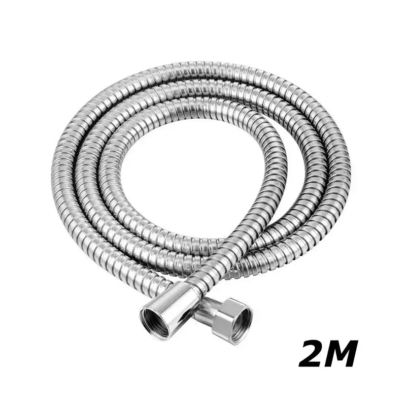 SUS 304 Stainless Steel Flexible Shower Hose 1.5 To 2 M Black Silver