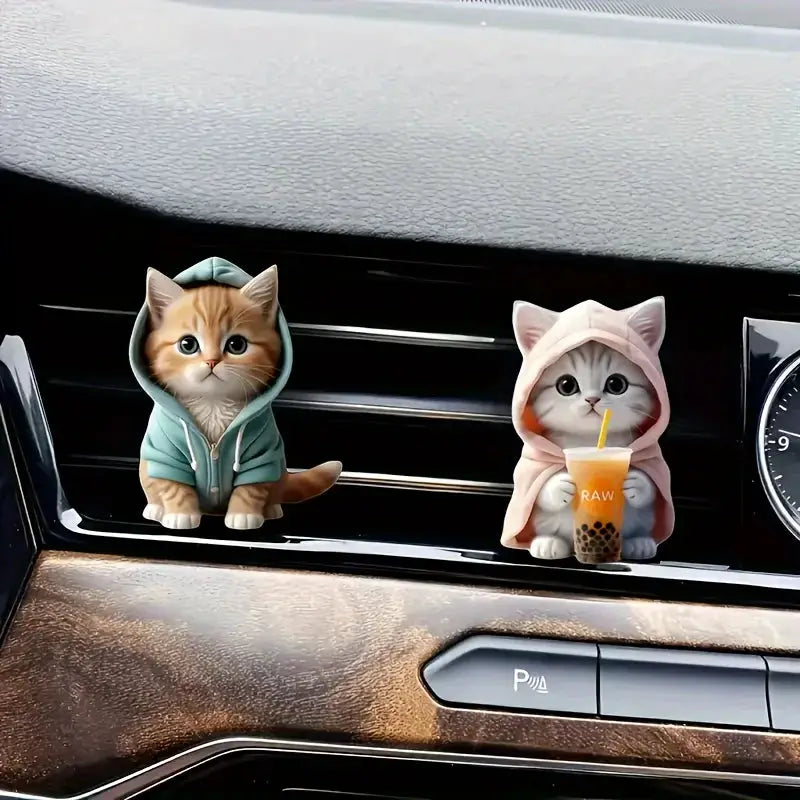 Cute Cat Acrylic Car Aromatherapy Vent Clip For Long Lasting Fragrance Decorative Car Accessory
