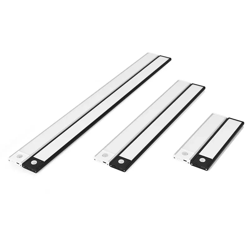 Simples Market LED motion sensor under-cabinet lights, wireless USB powered, four white bars with black ends