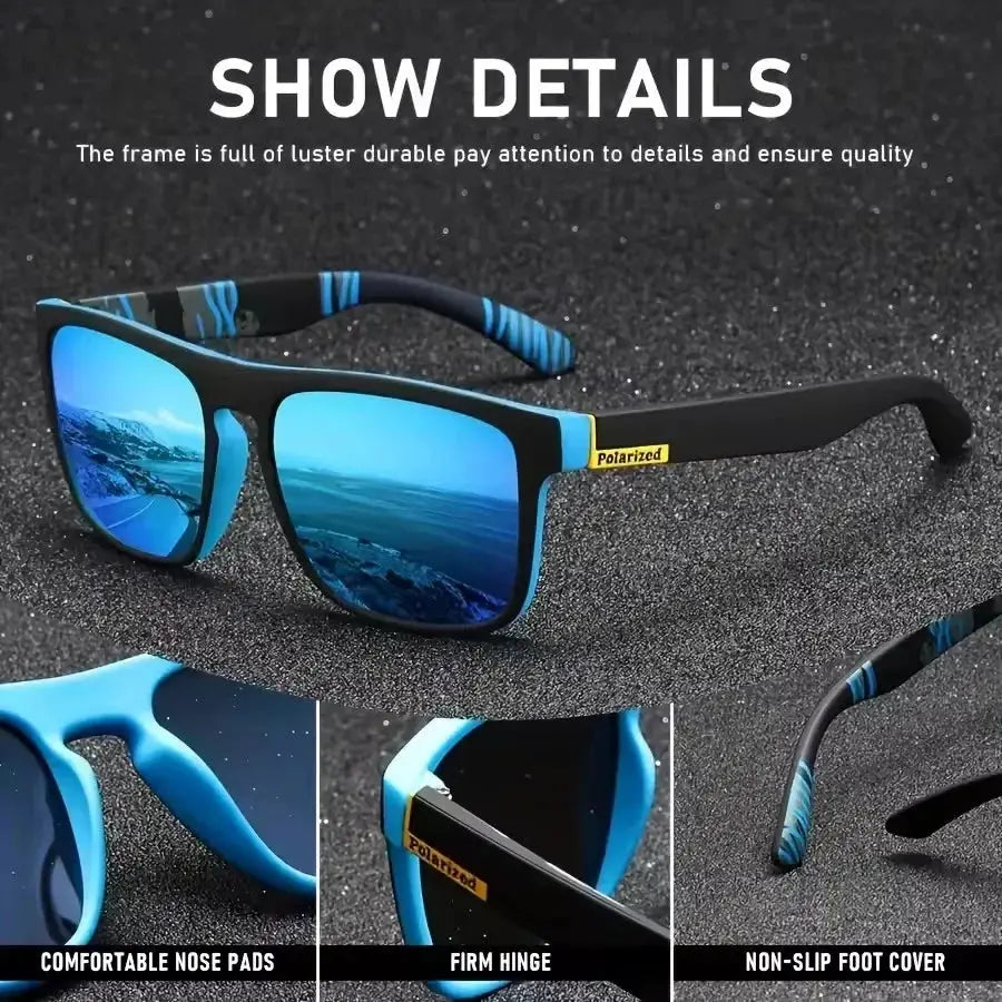NovaSight Polarized Sports Sunglasses UV400 Protection Metal Square Frame Unisex Eyewear