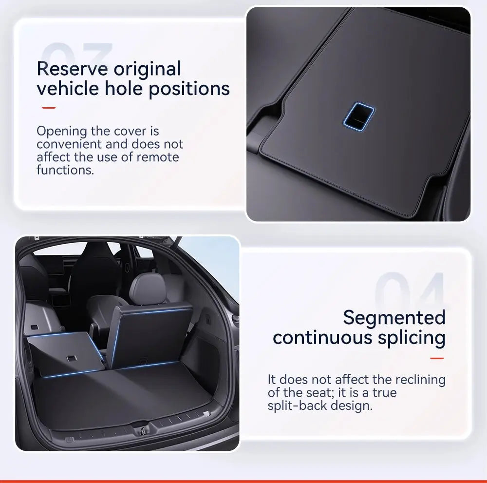 Two-piece trunk mats for Tesla Model YL Juniper by Simples Market, Nappa leather all-weather anti-scratch full-coverage liner