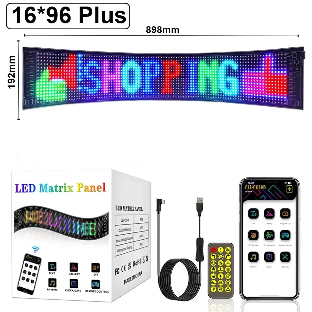 Bluetooth LED Matrix Pixel Panel Nightlight App Control Programmable