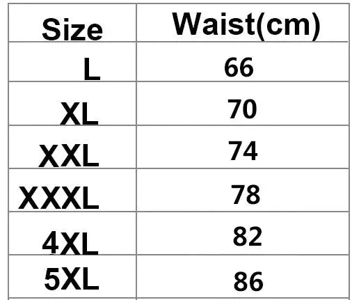 Men's briefs Simples Market 4Pcs Lot size chart with waist 66-86 cm (L-5XL)