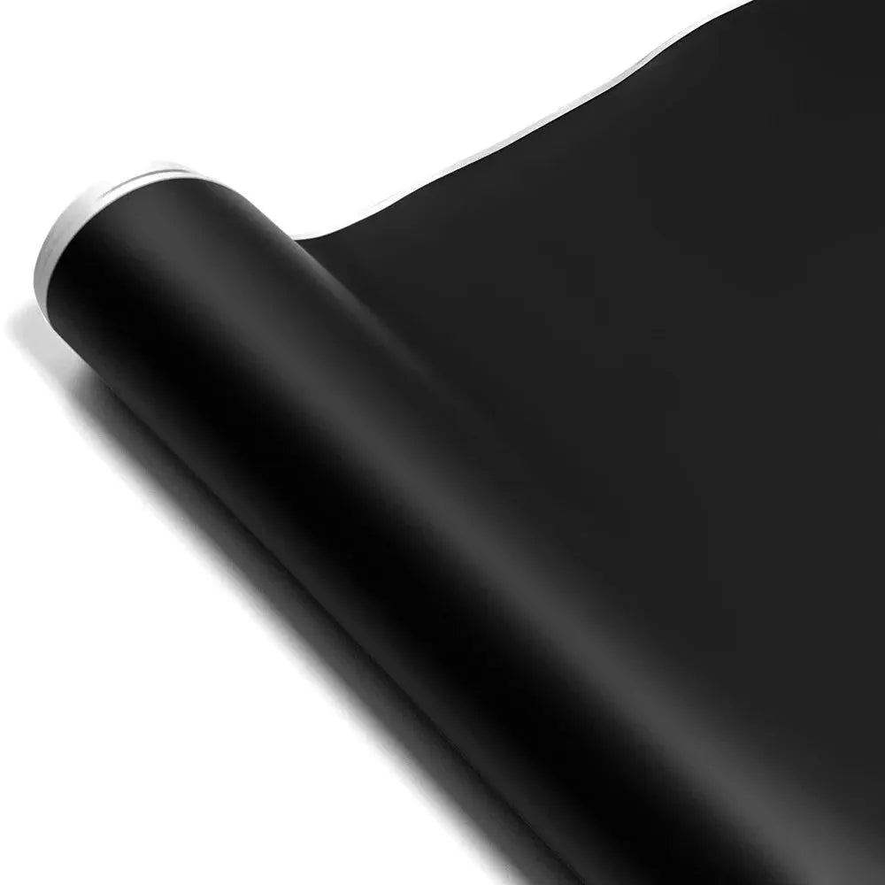 Matte black vinyl car wrap roll with self-adhesive backing
