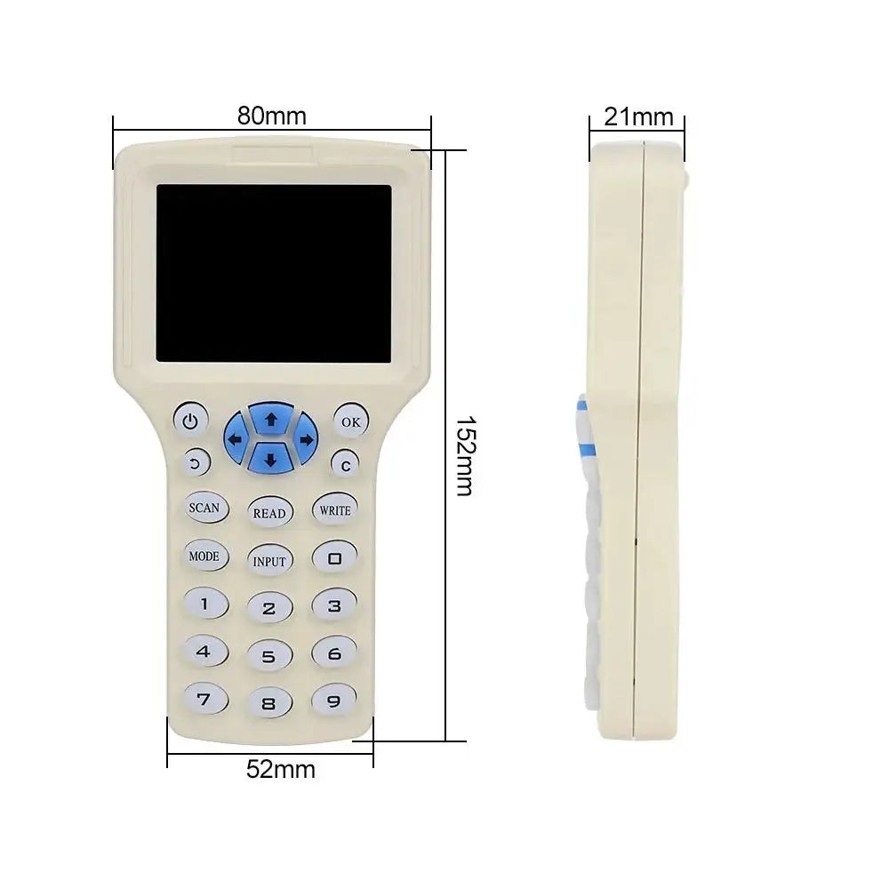 Simples Market beige 10-frequency NFC RFID card reader/writer handheld copier with keypad and display