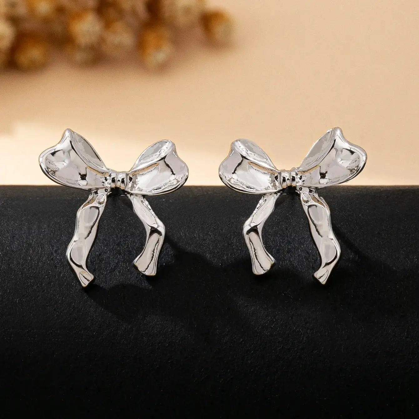 Pair Of Women Bowknot Stud Earrings Simple Fashionable Sweet Design For Daily Wear And Vacation Outfits
