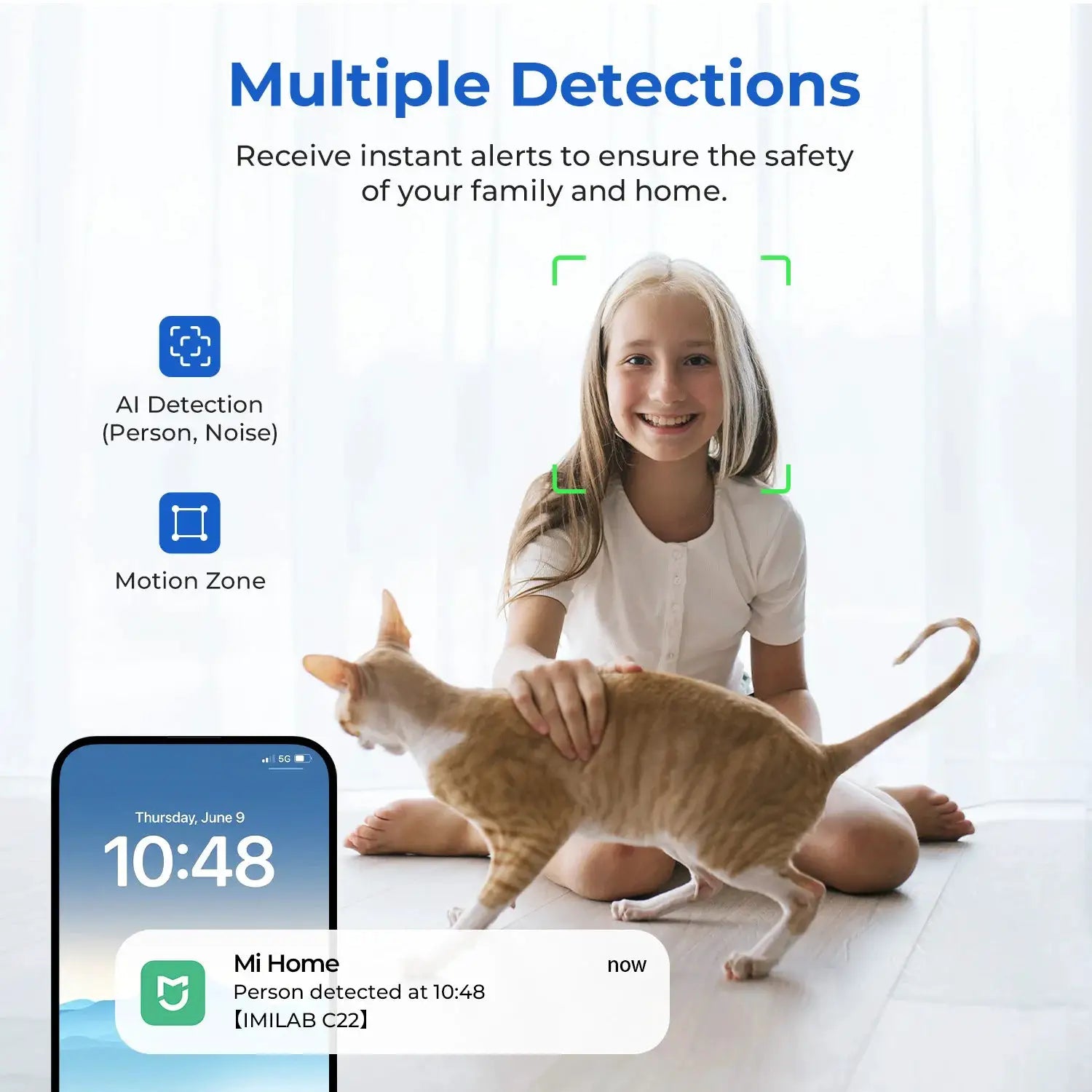IMILAB baby monitor camera with AI detection and 360° PTZ, night vision