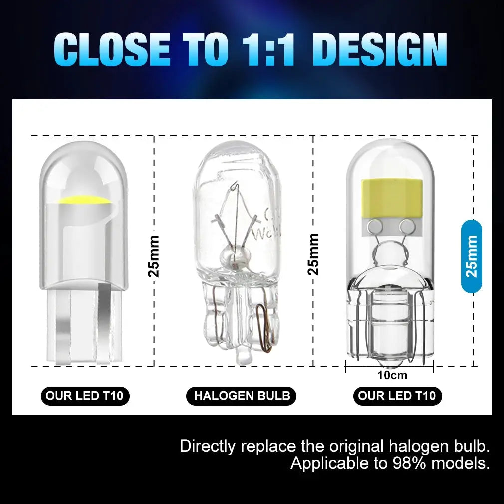 2 Or 6 Pack W5W T10 LED Bulbs Canbus Sapphire COB Drive Free 6000K Car Interior Dome Reading