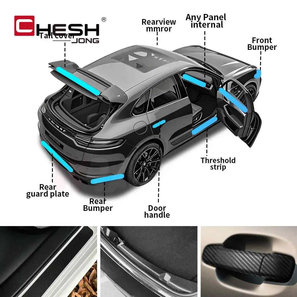 3D carbon fiber car vinyl wrap sheet, glossy black, waterproof exterior protection, Simples Market
