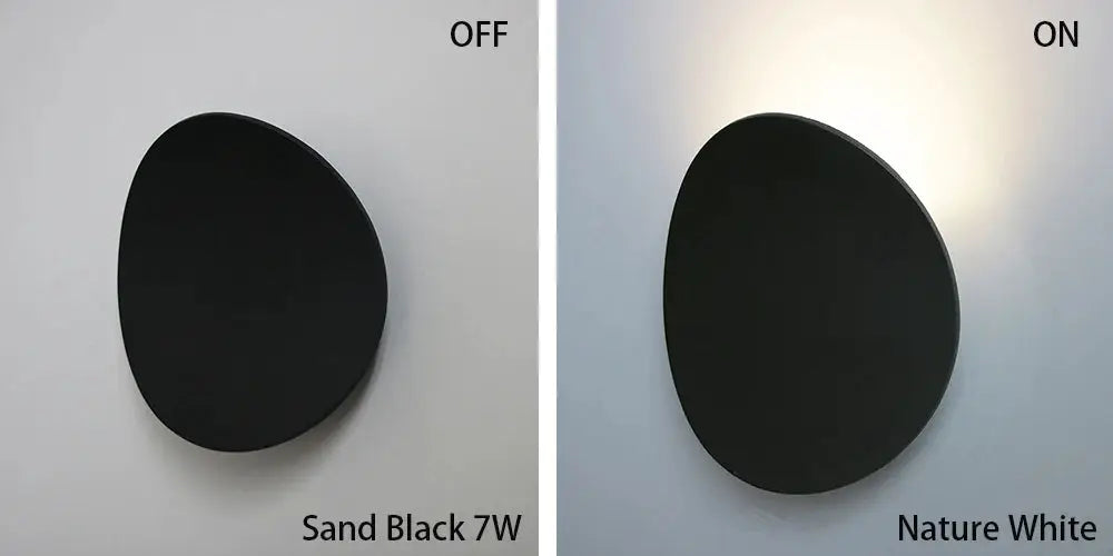 LED indoor wall lamp by Simples Market; black Sand Black 7W and white Nature White aluminum wall light.