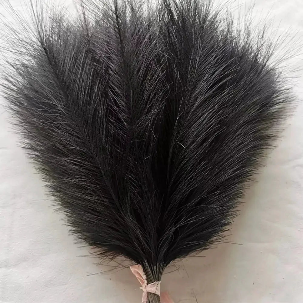 Pampas grass bouquet, black faux 42cm, Simples Market boho decor.