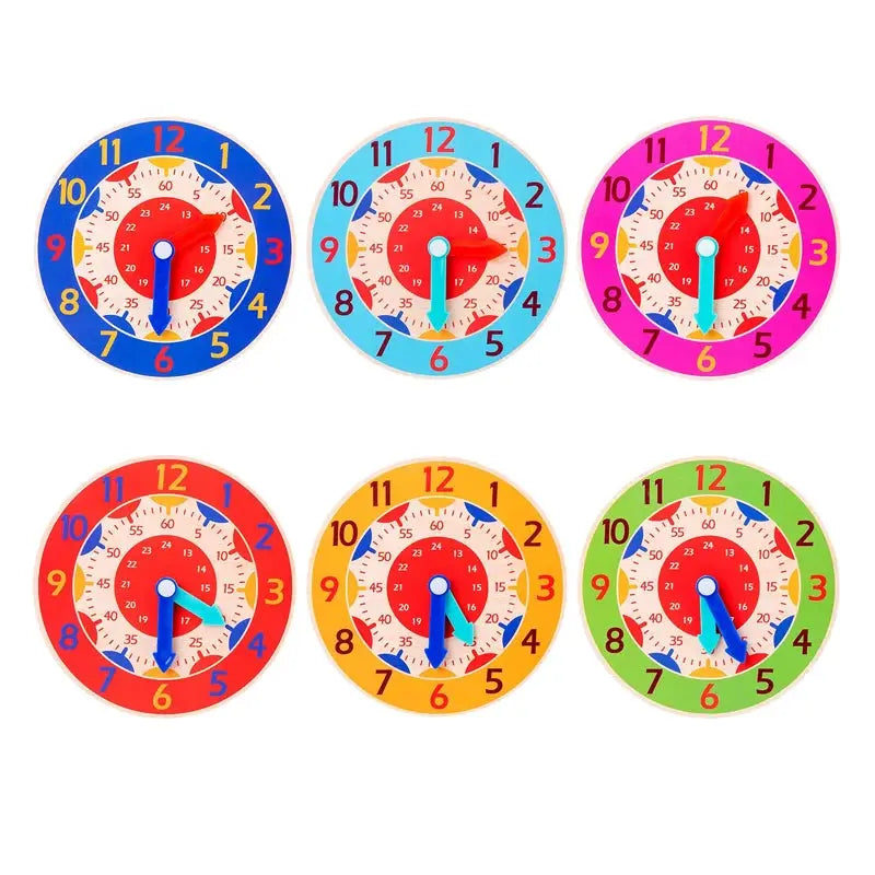 Kids Montessori Wooden Clock Toy For Time Learning Educational Aid For Children Primary School Age 3 12 Tell Time Toy