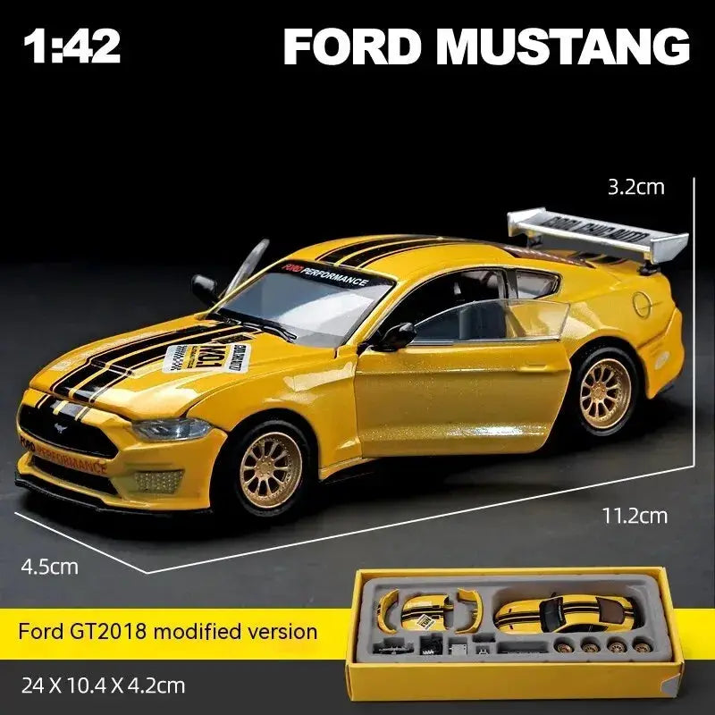 CCA DIY Customizable One to Forty Three Scale Ford Mustang Alloy Car Model Kit for Hobbyists and Enthusiasts