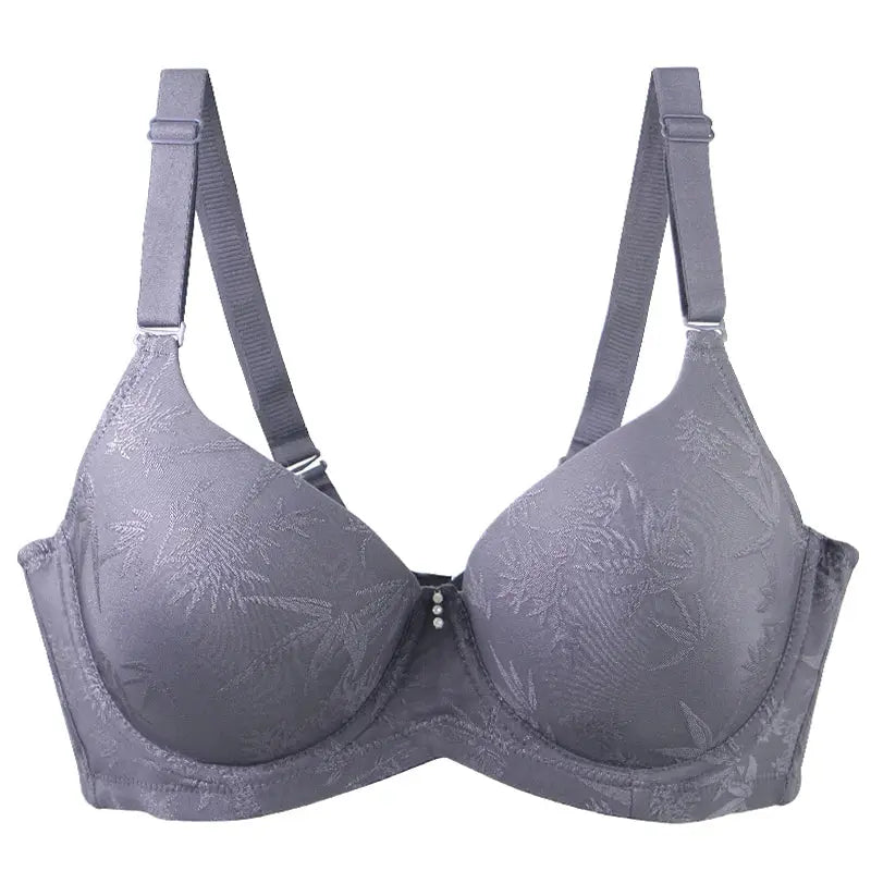 DaiNaFang push-up bra, lavender floral full-cup lingerie with adjustable straps