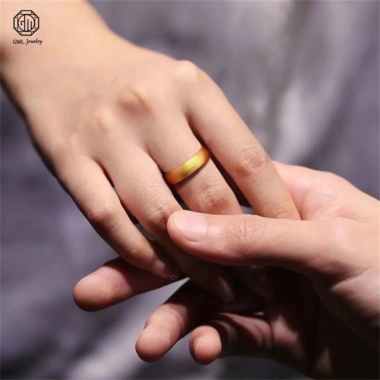 Sand Gold Adjustable Ring Matte Wide Band Openable Fade Resistant Unisex Jewelry Minimalist Gift For Couples