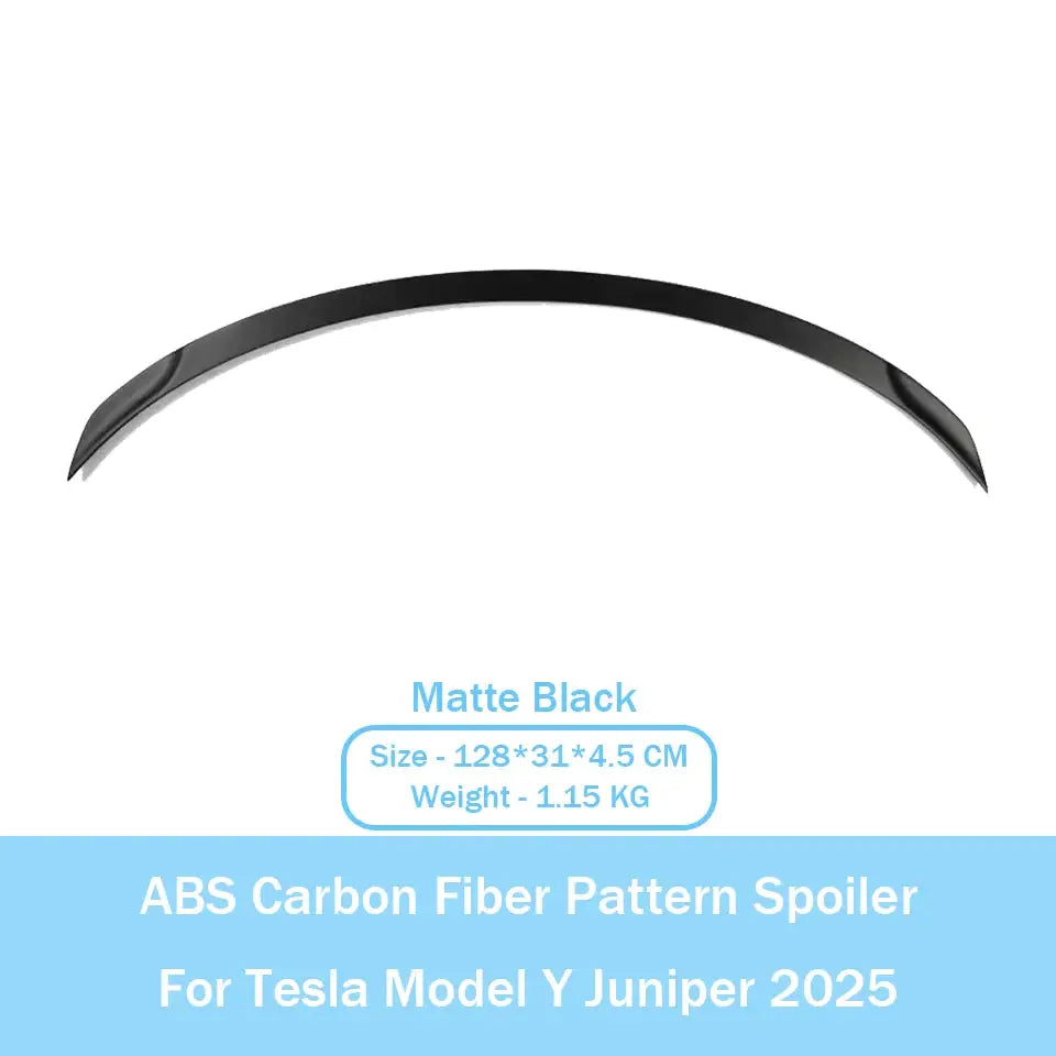 Matte black ABS carbon fiber pattern spoiler for Tesla Model Y Juniper 2025, trunk wing