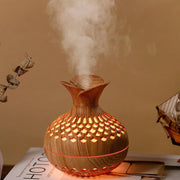 Wood Grain Mini Vase Humidifier USB Ultrasonic Essential Oil Diffuser for Home Fragrance and Air Purification