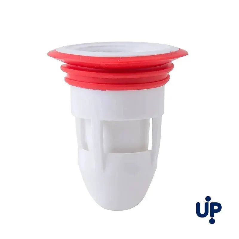 Floor drain deodorizer core, white plastic with red sealing rings, UP