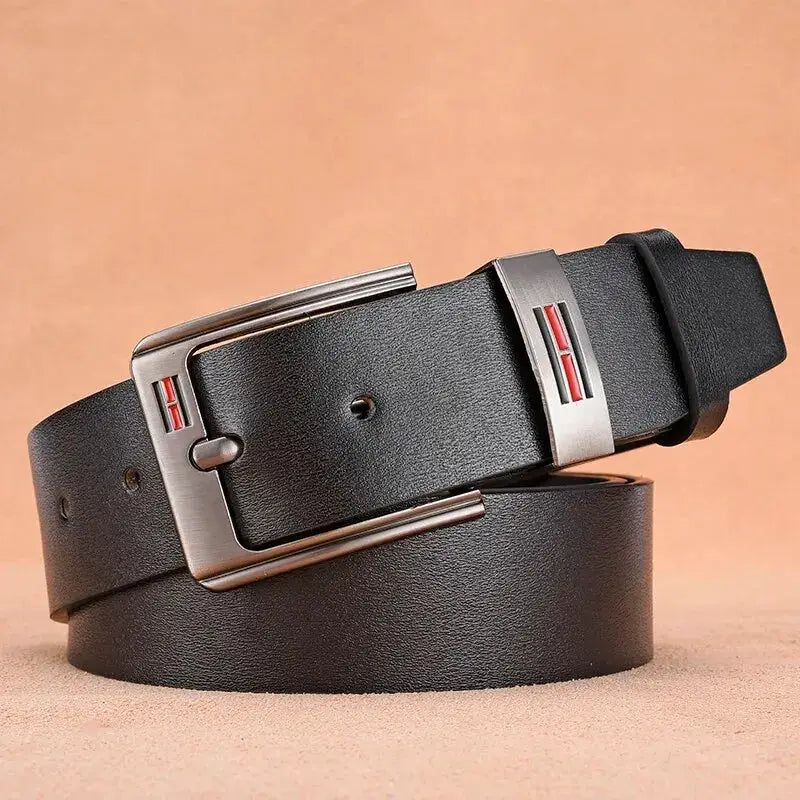 Legacy Leather Mens Buckle Belt Genuine Cowhide Leather Durable Buckle For Business And Casual Wear