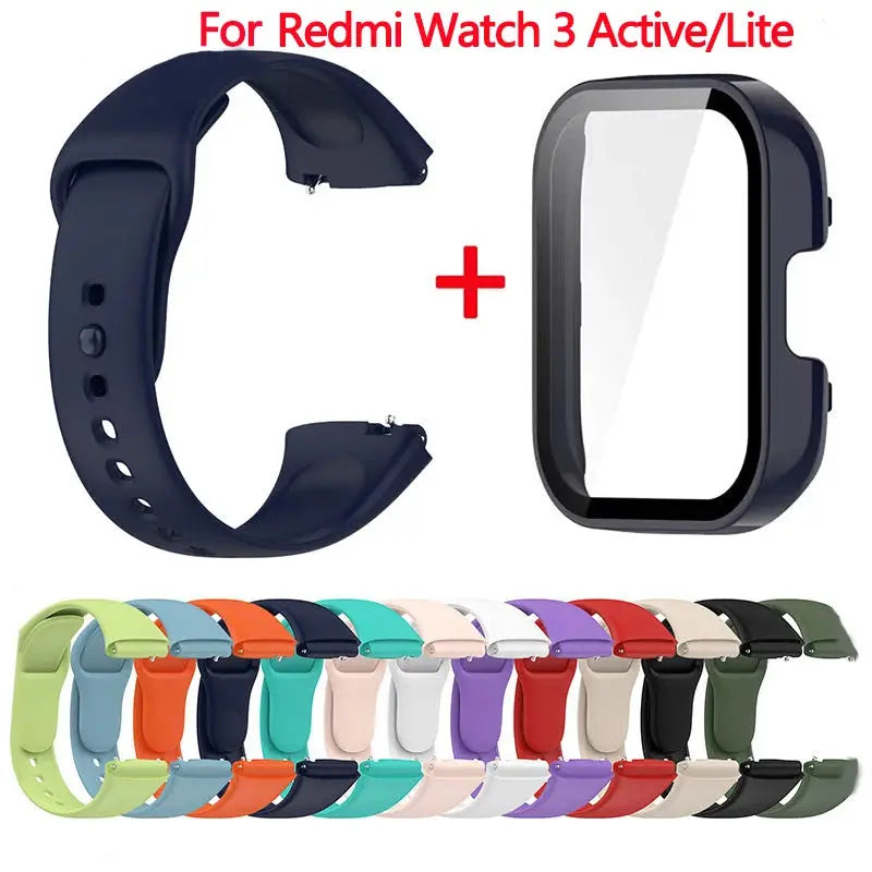 Silicone Strap+Case for Xiaomi Redmi Watch 3 Active band smartwatch Accessories Sport Bracelet For Redmi watch3 Active/Lite 2030