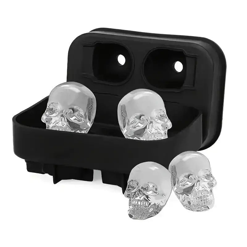 Silicone 3D Ice Mold Skull Ball Diamond Shapes Reusable Ice Cube Tray Easy Release For Whiskey Cocktails Party Supplies