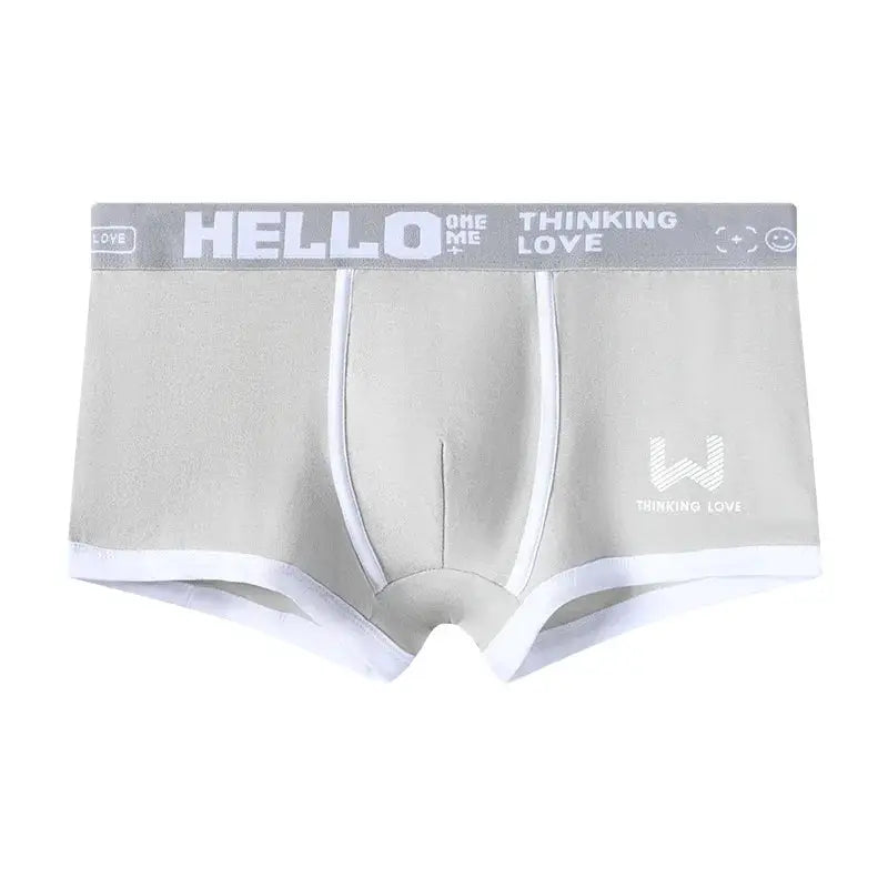 Men's Cotton Boxer Shorts Underwear Breathable Soft Fit With Letter Belt Design 3 Color Options Sizes L XL 2XL 3XL