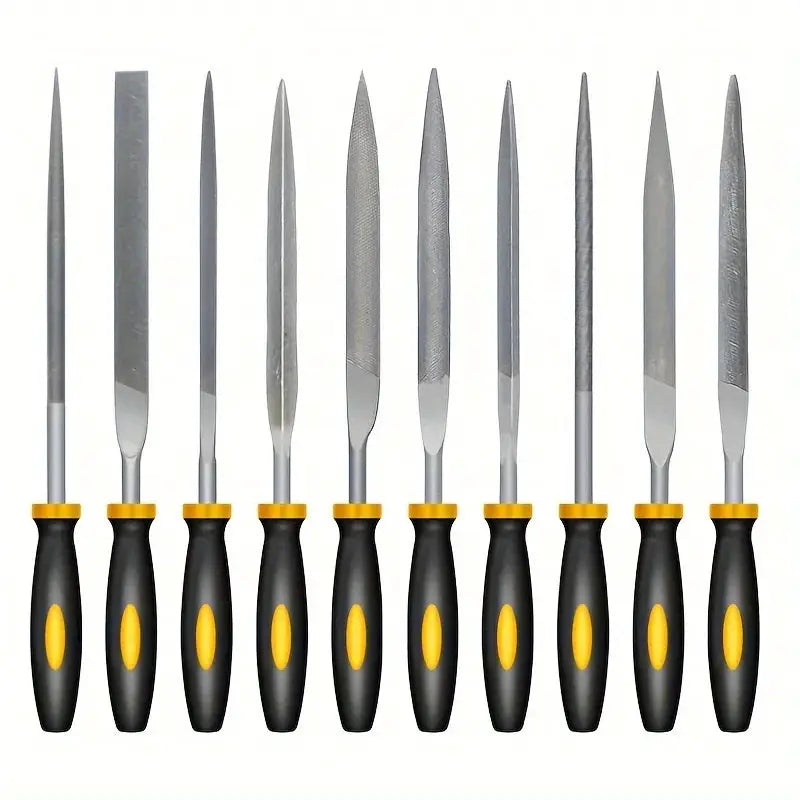 High Carbon Steel Needle File Set Premium Kit With Non Slip Ergonomic Handles For Wood Plastic And Model Filing