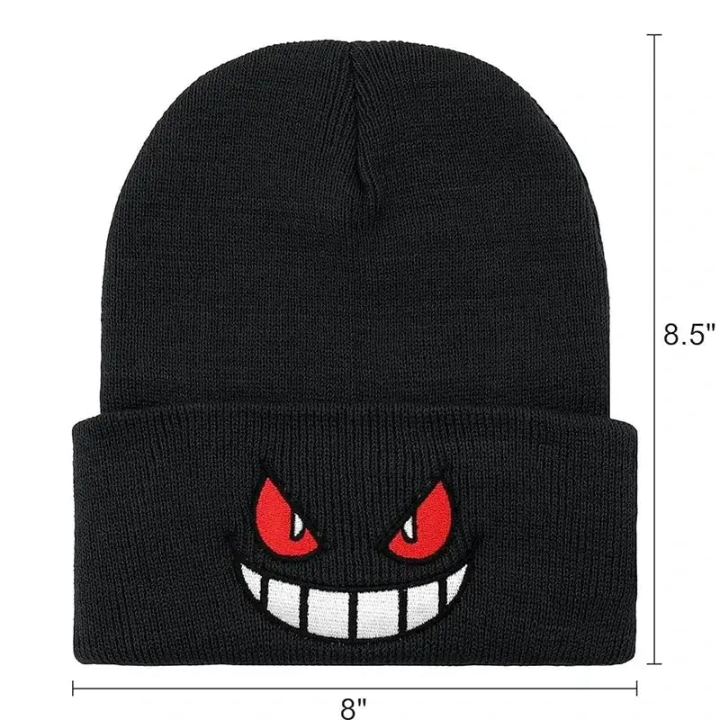 Anime Cap Unisex Embroidered Knitted Hat For Adults And Kids Cartoon Pattern Cosplay Prop Halloween Christmas Gift