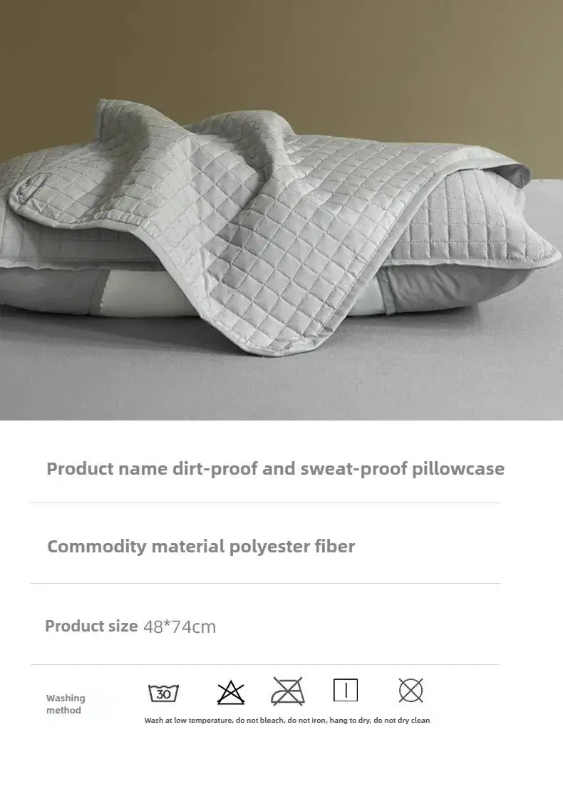 Two gray quilted pillow covers by Simples Market, polyester fabric, 72x45 cm