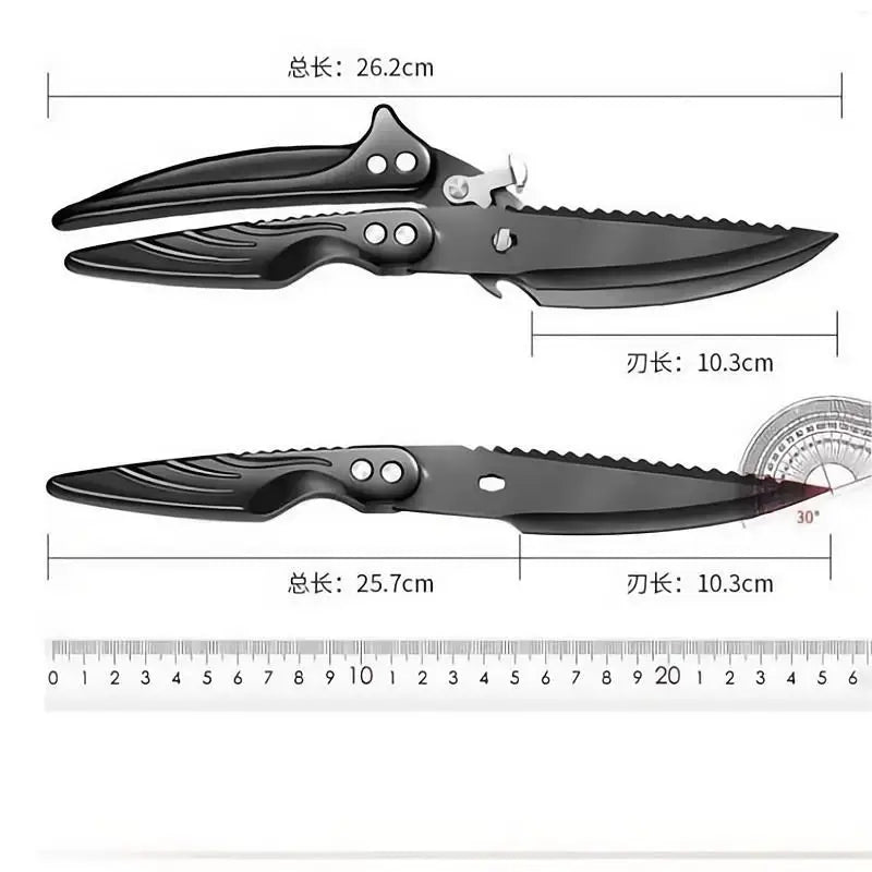 Brand Kitchen Scissors Black Titanium Stainless Steel Heavy Duty Bone Cutting Shears For Chicken Duck Goose