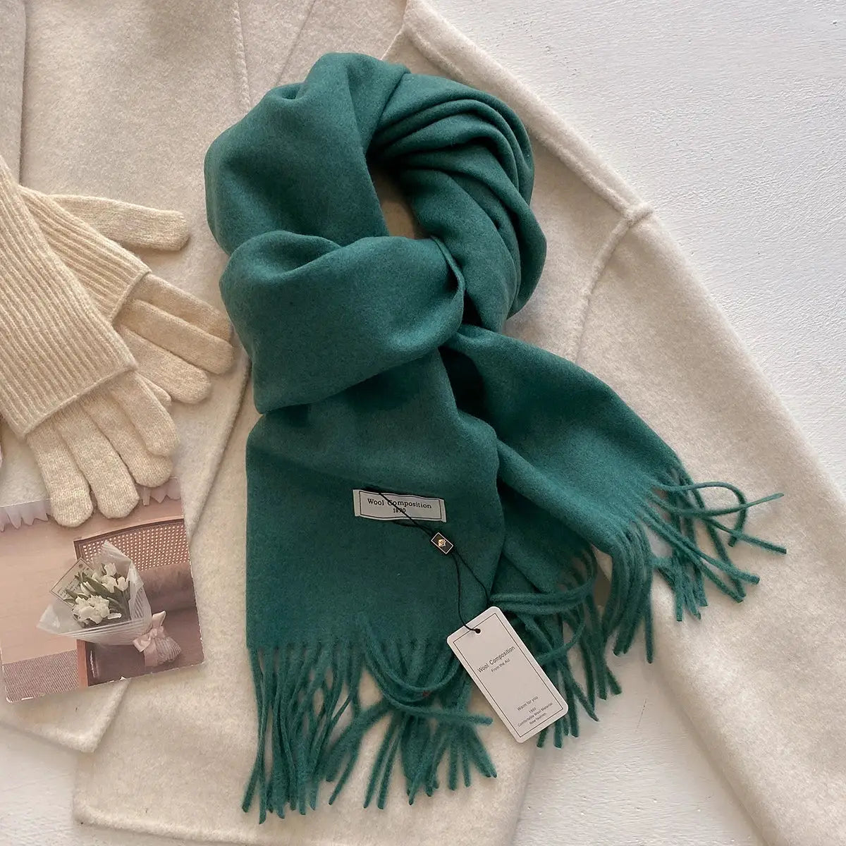 LuxeWeave 26 Color Winter Scarf for Women Long 175 Centimeters Premium Polyester with Tatting Weave Cozy Warmth