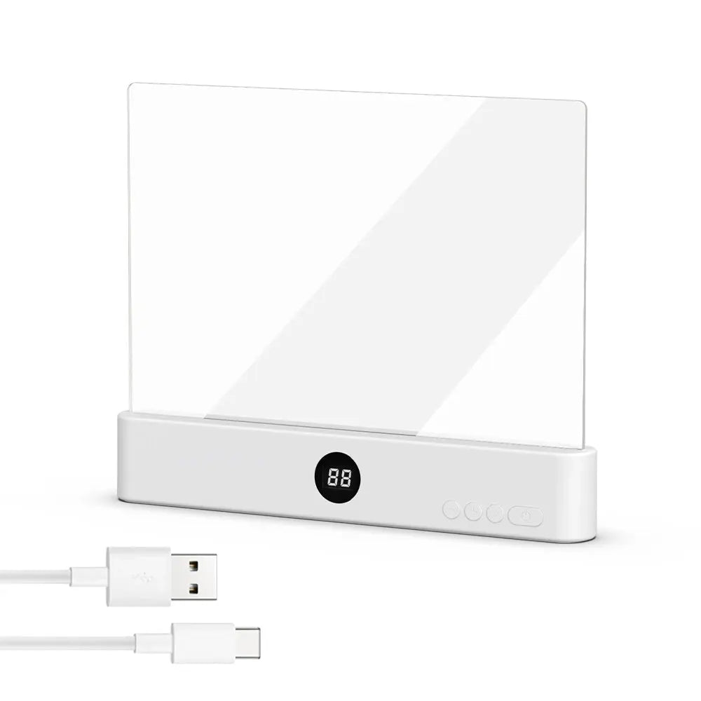 LumaBright LED Flat Panel Reading Light USB Rechargeable Eye Protection Night Lamp For Students And Book Lovers