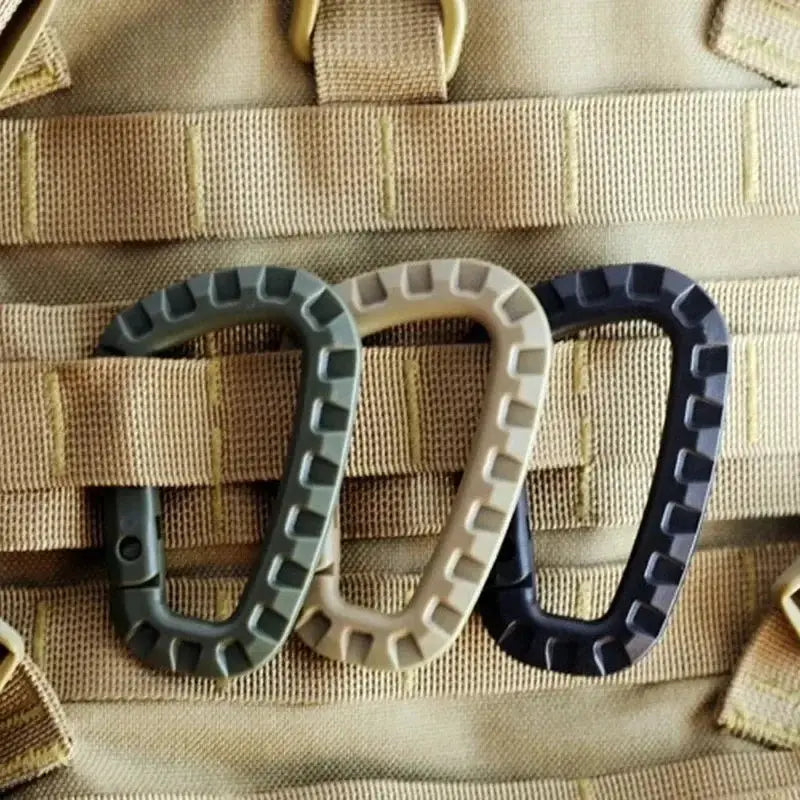 Simples Market military tactical carabiners 3-pack in green, tan and black