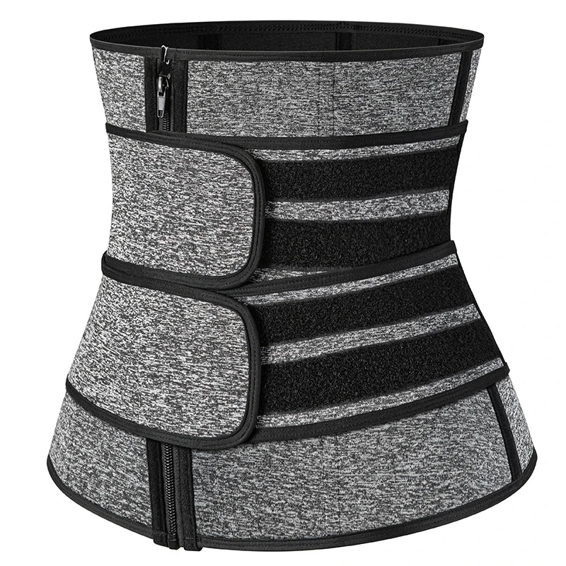 Vensslim men waist trainer belt with gray knit fabric and dual Velcro closures