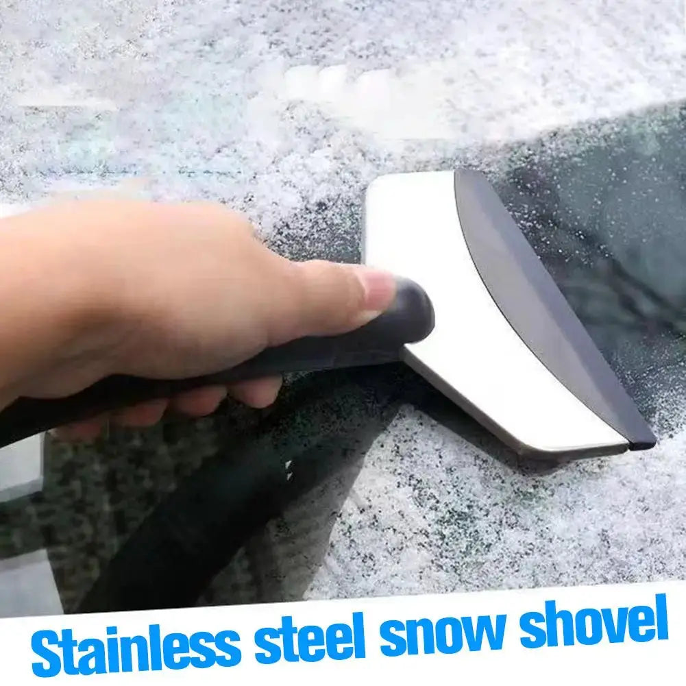 2-piece car snow shovel and ice scraper set by Simples Market; white blade with black grip