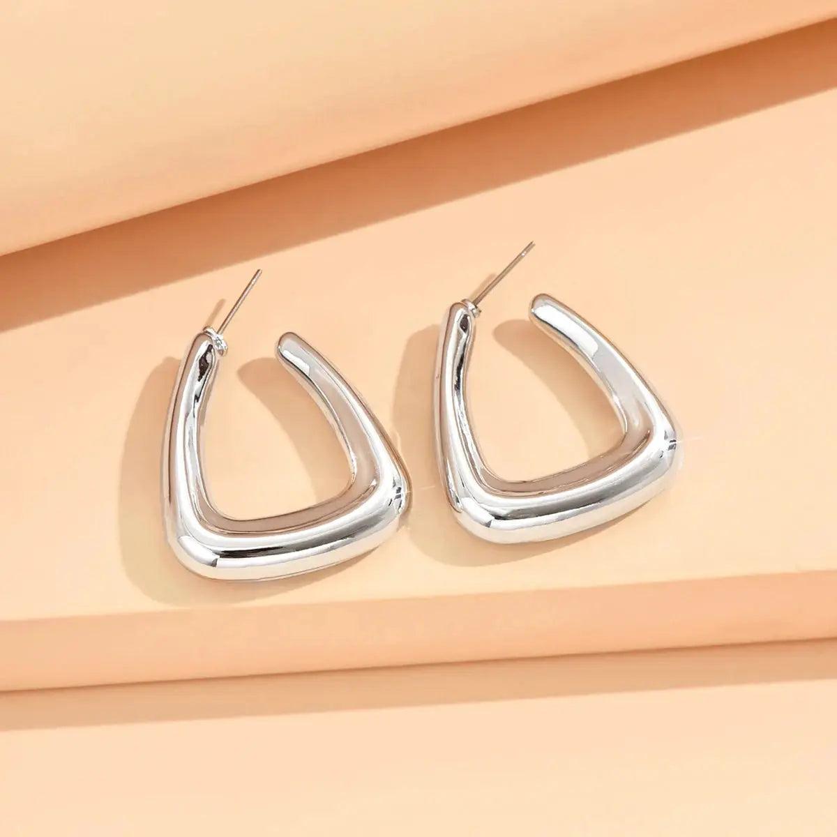 Geometric Irregular Rhinestone Metallic Color Stud Earrings for Women 2024 Minimalist Trendy Jewelry Gift