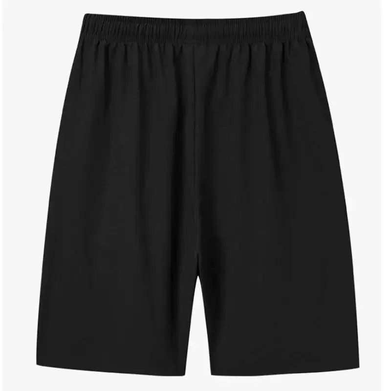 Men's plus-size breathable shorts in black by Simples Market with elastic waistband