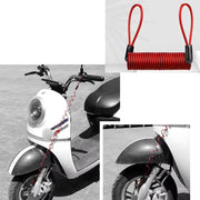 Simples Market 1.2M red disc lock reminder cable for motorcycle, coiled spring security rope
