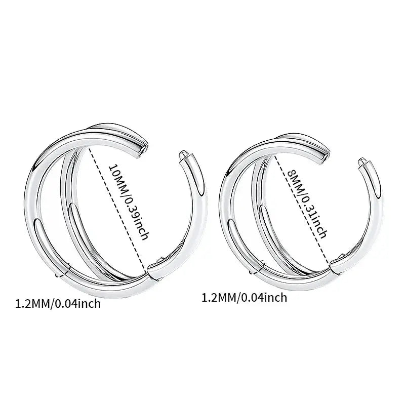Double Septum Rings Open Nose Hoops Cartilage Hoop Earrings Nose Piercing 16G 18G 20G 6mm 8mm 10mm