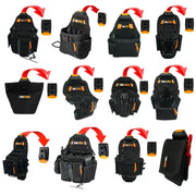 ToolStack waist tool bag by Simples Market; black durable pouch with orange accents