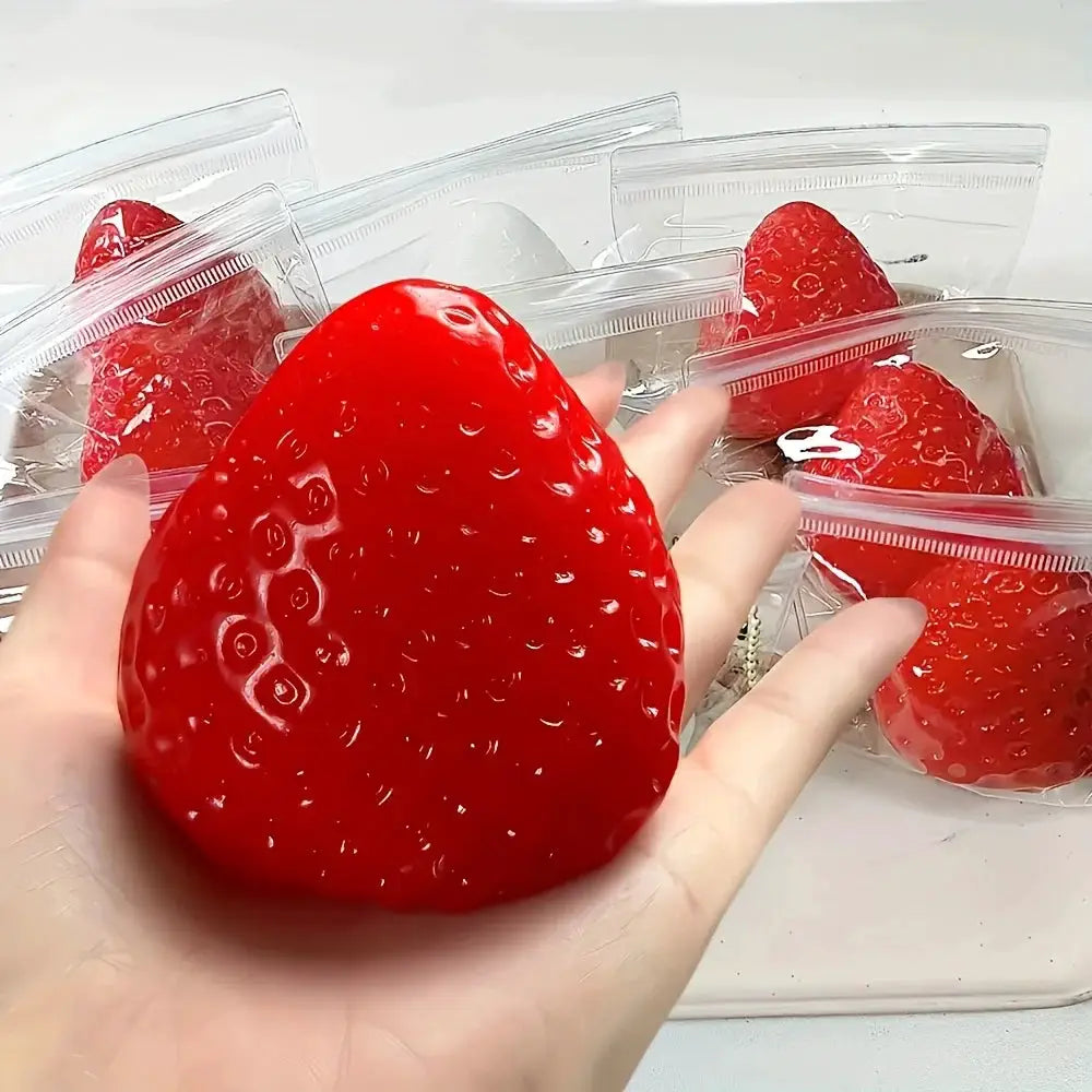 Squishy Big Strawberry Squeeze Toy For Kids And Adults Soft Pinch Fidget Pop Toy For Party Stress Relief Gift