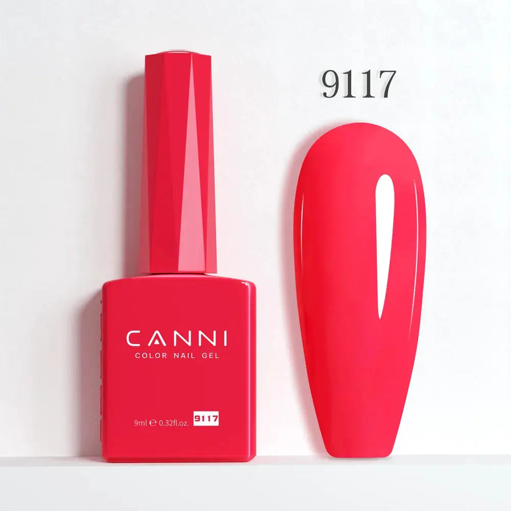 Canni Hema Free Nail Gel Polish Christmas Red Collection Semi Permanent 9ml Long Lasting Shine